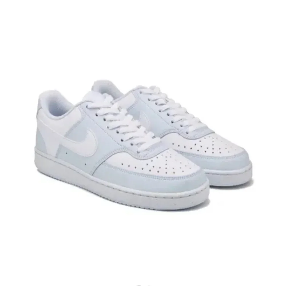 Nike Women's Blue Leather Court Vision Low Size 8 dh3158-004